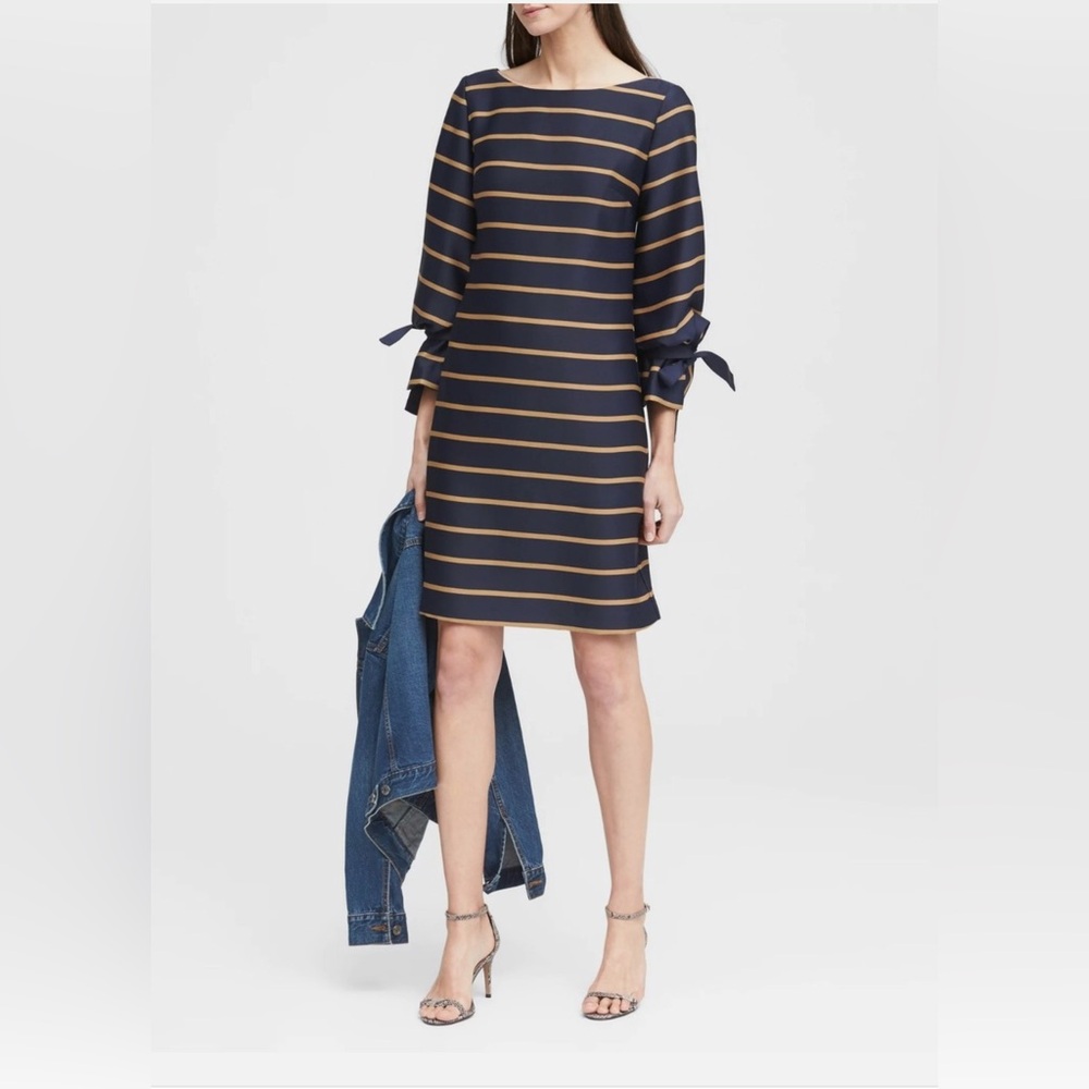 NWT/Banana Republic Pinstripe Poet-Sleeve Dress
Bold Blue Stripe (Size 10)